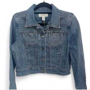 Chicos Denim Jacket Mystic Pattern Perlita Size 1